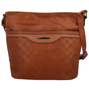 Módní dámská koženková crossbody kabelka Blandina, hnědá