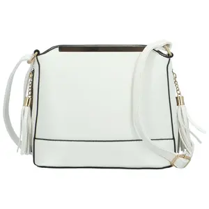 Módní dámská koženková crossbody kabelka Vaios, bílá