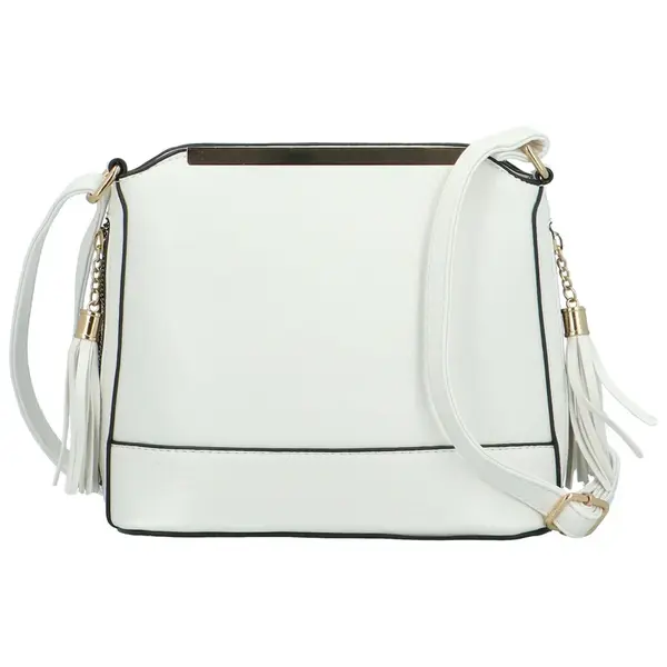 Módní dámská koženková crossbody kabelka Vaios, bílá