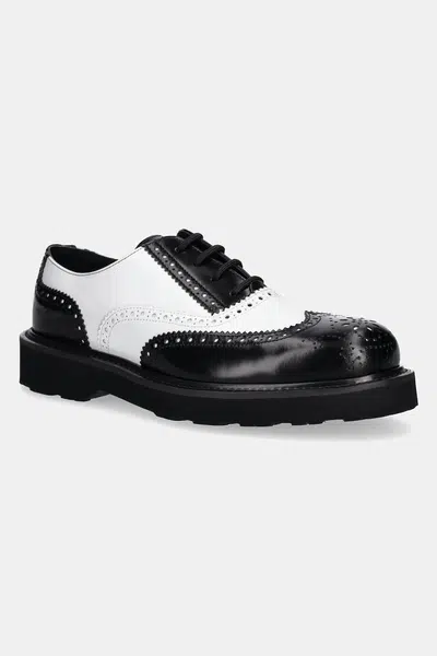 Kožené polobotky Kenzo Ukio Brogue pánské, bílá barva, FF65DB114L52.01