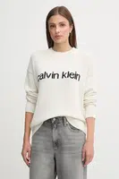 Bavlněný svetr Calvin Klein Jeans dámský, béžová barva, LV047C311G