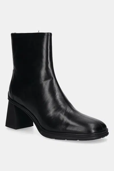 Kožené kotníkové boty Vagabond Shoemakers JANINE dámské, černá barva, na podpatku, 6038-001-20