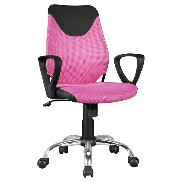 MID.YOU OTOČNÁ ŽIDLE PRO MLÁDEŽ, vzhled kůže, síť, růžová, pink