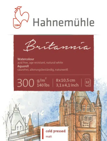 Akvarelový blok HHM Britania 8x10,5cm 300g CP