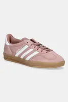 Semišové tenisky adidas Originals Gazelle Indoor dámské, růžová barva, JS1397