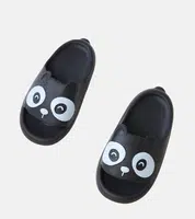 Gemre Black children's flip-flops with a panda motif Ketti