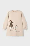 Dívčí šaty Mayoral béžová barva, mini, 4929