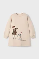 Dívčí šaty Mayoral béžová barva, mini, 4929