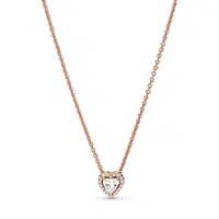 Pandora Pozlacený náhrdelník s třpytivým srdíčkem Rose Timeless 388425C01-45