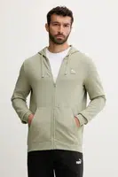 Bavlněná mikina Puma pánská, zelená barva, s kapucí, hladká, 688255