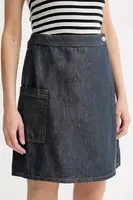 Sukně s příměsí lnu Marc O'Polo tmavomodrá barva, mini, áčková, 506909624033