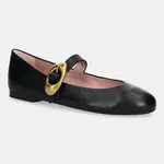Kožené baleríny Pretty Ballerinas Nicole černá barva, 52563_001