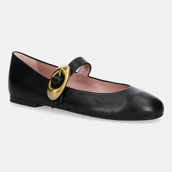 Kožené baleríny Pretty Ballerinas Nicole černá barva, 52563_001