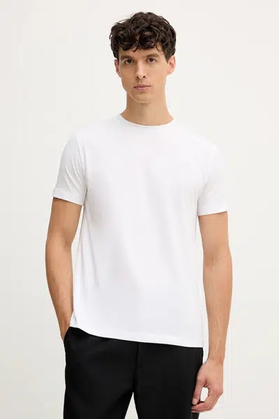 Bavlněné tričko Trussardi pánské, bílá barva, G0278000048N