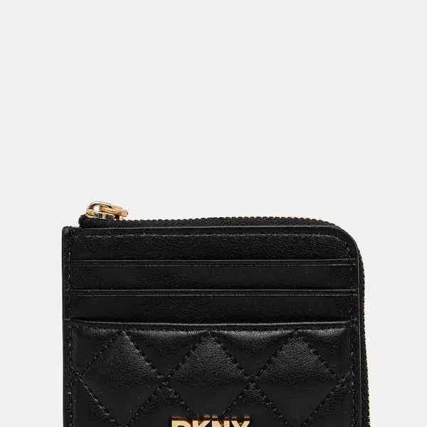 Kožená peněženka Dkny dámská, černá barva, R521KL12