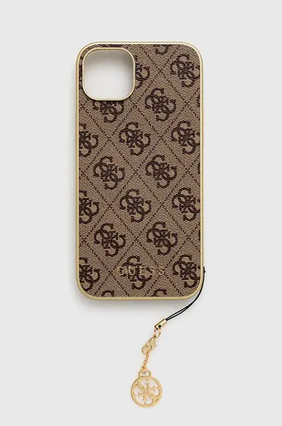 Obal na telefon Guess iPhone 15 Plus 6.7 hnědá barva