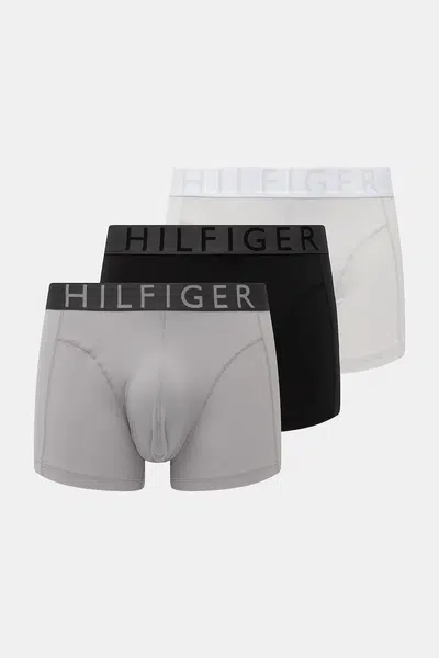 Boxerky Tommy Hilfiger 3-pack pánské, šedá barva, UM0UM03467
