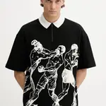 Bavlněné polo tričko HUGO Duboxie pánské, černá barva, 50542432