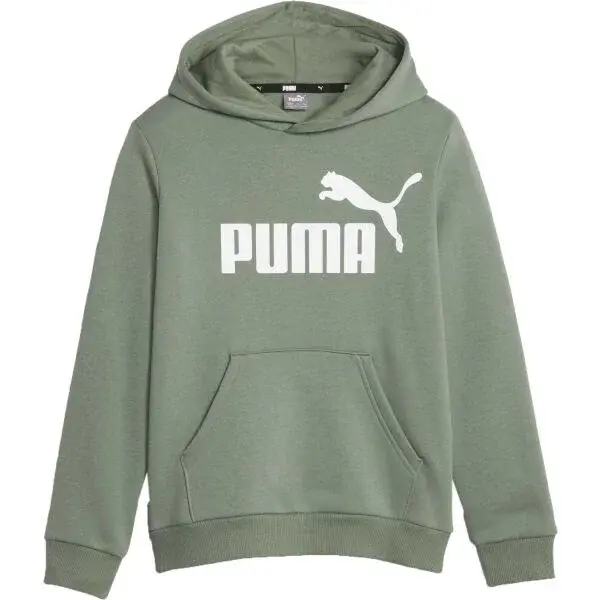 Puma ESSENTIALS BIG LOGO HOODIE Chlapčenská mikina, khaki, veľkosť