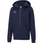 Puma TEAMGOAL 23 CASUALS HOODED JACKET JR Futbalová tepláková bunda, tmavo modrá, veľkosť