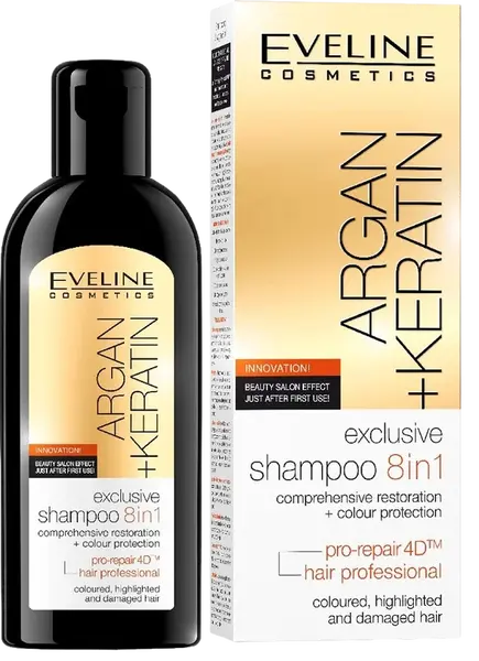 EVELINE Argan + Keratín - Šampón na vlasy 8v1 150 ml