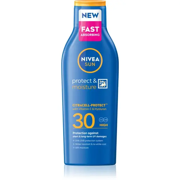 NIVEA SUN Protect & Moisture hydratačné mlieko na opaľovanie SPF 30 200 ml