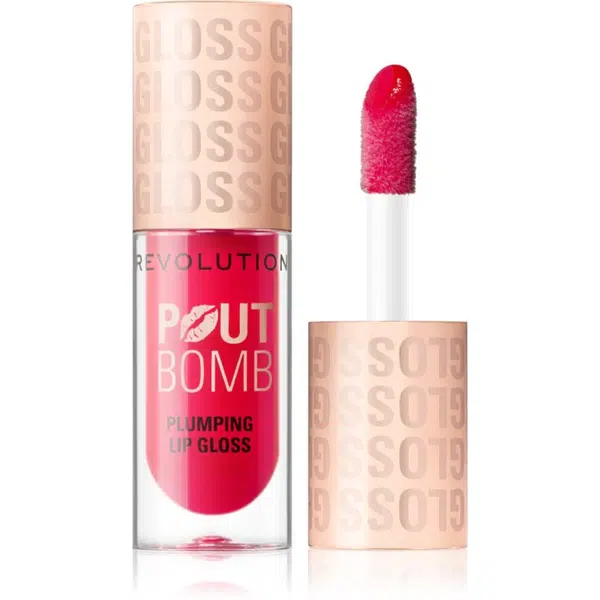 Makeup Revolution Pout Bomb lesk na pery so zväčšujúcim efektom odtieň Cherry Sheer Red 4.6 ml