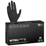 Silné nitrilové rukavice se zdrsněným povrchem Espeon Nitril Strong 3 - 100 ks, černé, velikost M (100104) + dárek zdarma