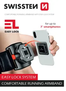Držák Swissten Easy Lock Armband, černá