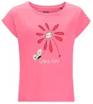 Jack Wolfskin Good Day T G 164, pink lemonade Dětské bavlněné triko