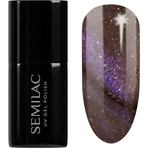 Semilac UV Hybrid Galaxy Flash gelový lak na nehty s použitím UV/LED lampy odstín 827 AI Brown 7 ml
