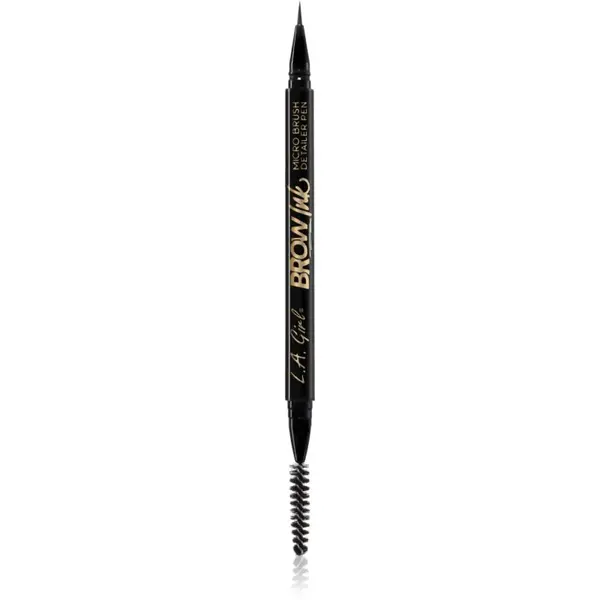 L.A. Girl Cosmetics Brow Ink fix na obočí s kartáčkem odstín Dark Brown 0.45 ml