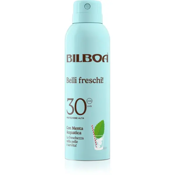 Bilboa Belli Freschi opalovací sprej s mátou peprnou SPF 30 150 ml