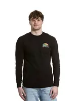 Meatfly pánské tričko s dlouhým rukávem Julien Mountains Black | Černá | Velikost L | 100% bavlna