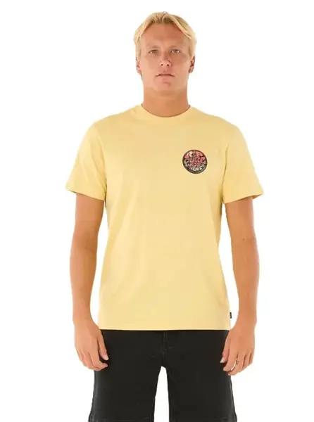 Rip curl pánské tričko Wettie Passage Icon Straw | Žlutá | Velikost L | 100% bavlna