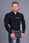 MADMAX Kompresní triko s dlouhým rukávem se zipem, L, černo-červená