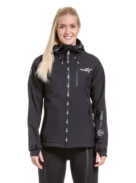 Meatfly dámská softshell bunda Zaja Logo Black | Černá | Velikost L