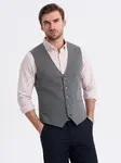Ombre Fitted elegant men's structured knit vest - graphite