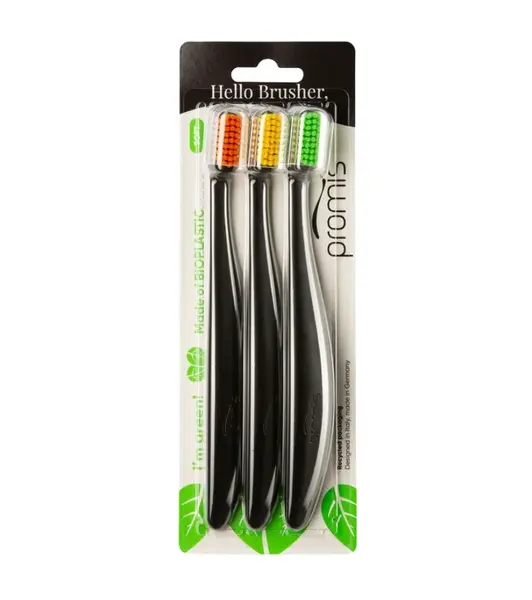 Promis Zubní kartáček Soft 3 ks Black