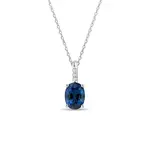 Náhrdelník z bieleho zlata so zafírom a diamantmi KLENOTA