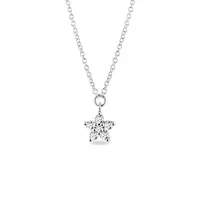 Náhrdelník hvězda s diamanty v bílém zlatě KLENOTA
