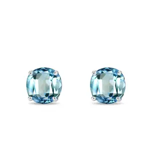 Náušnice z bílého zlata s topazem KLENOTA