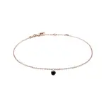 Náramek NOIR s černým diamantem v růžovém zlatě KLENOTA