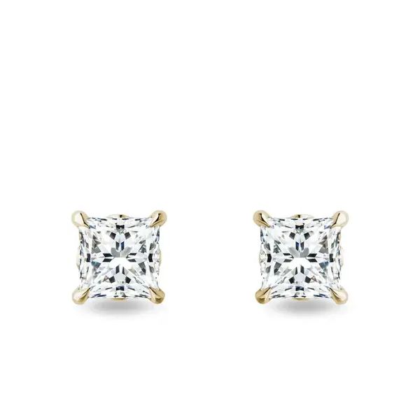 Luxusní diamantové náušnice pecky ze žlutého zlata KLENOTA