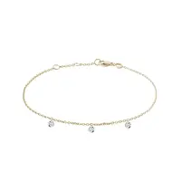 Náramek s provrtanými diamanty ve žlutém zlatě KLENOTA