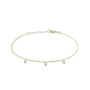 Náramek s provrtanými diamanty ve žlutém zlatě KLENOTA