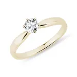 Briliantový zásnubní prsten ze žlutého zlata KLENOTA