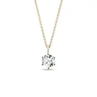 Přívěsek s čirým briliantem ve žlutém zlatě KLENOTA
