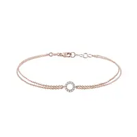 Náramek z růžového zlata s diamanty KLENOTA