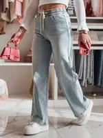 Spodnie damskie jeansowe wide leg STEREO niebieskie Dstreet